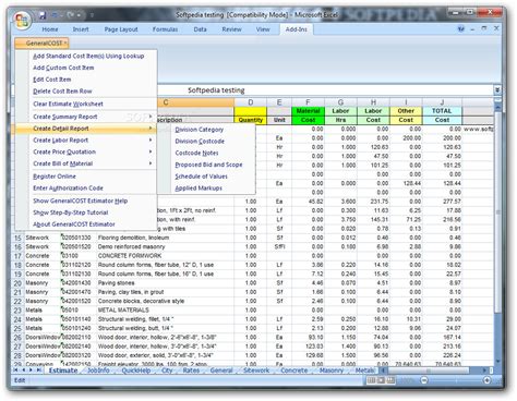 Construction Cost Estimator General Cost Estimator For Excel Sheet