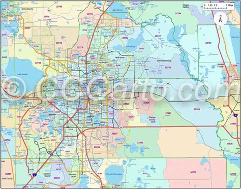 Orlando Fl Zip Code Boundary Map Orange County Fl Zip Codes