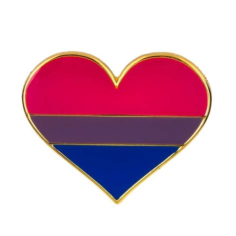 Bisexual Pride Heart Lapel Pin Badge In Metal Enamel Etsy