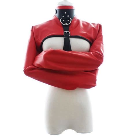 Camisole De Force En Cuir Sexy Lingerie Bondage Sm Fétiche Bdsm Jouets Restraint Erotique Rouge