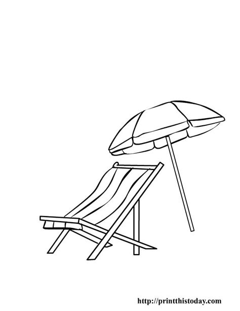 Beach Chair And Parasol Beach Chairs Summer Coloring Pages Beach Coloring Pages