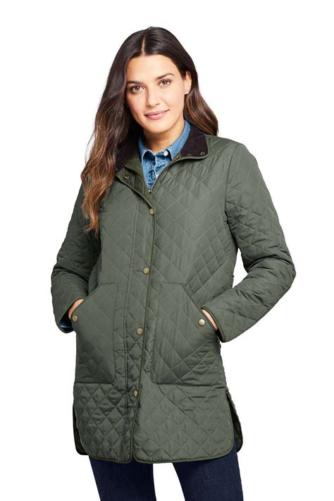 Womens Insulated Quilted Barn Coat From Lands End Winter Coats