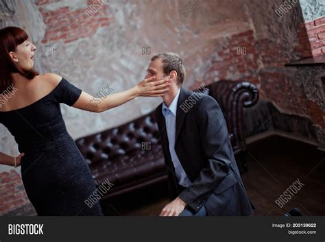 Woman Slapping Man Image Photo Free Trial Bigstock