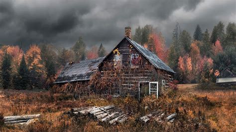 Old House Autumn Forest Wallpaper Travel And World Wallpaper Better