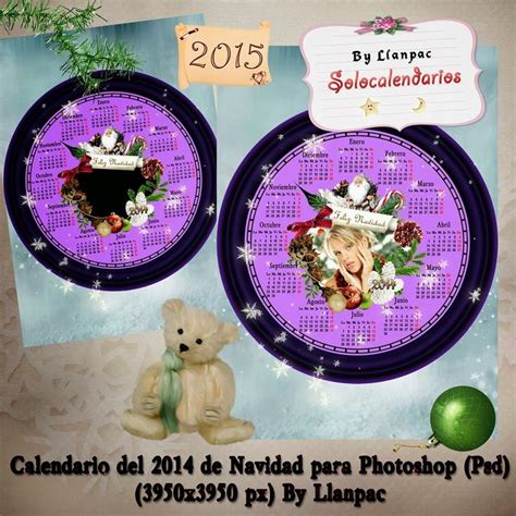 Calendarios Para Photoshop Calendario Del 2015 De Navidad Para
