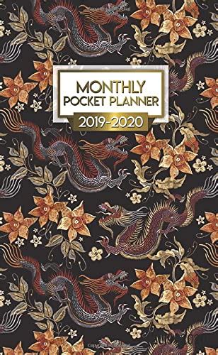 2019 2020 Monthly Pocket Planner Pretty Chinese Dragons Two Year