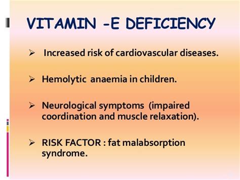 Deficiencies Of Vitamin E May Lead To What Pathology