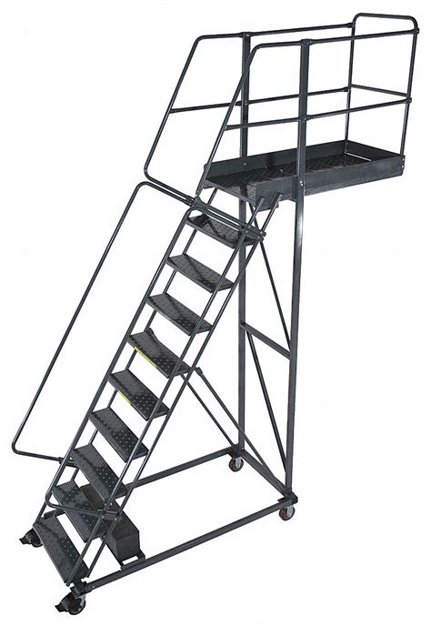 Ballymore Unsupported 10 Step Cantilever Rolling Ladder Perforated