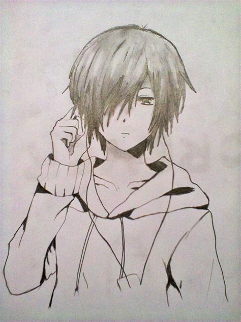 Pencil Sketch Drawing Easy Anime Boy