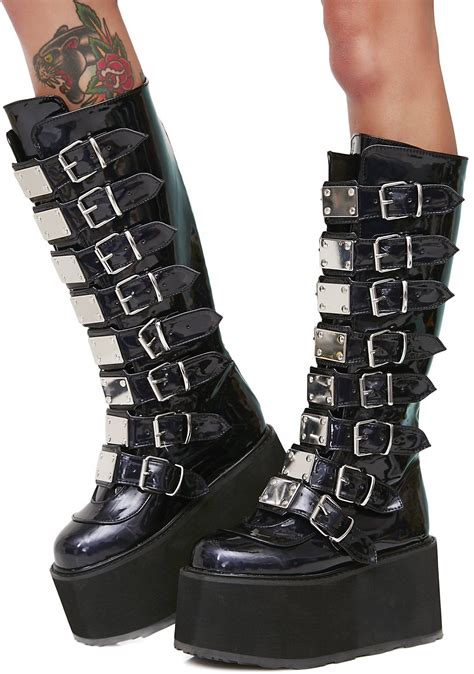 fashion shoes us size 6 for women black matte pleaser demonia damned 225 bvl gothic punk rock