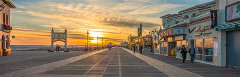Ocnj Boardwalk At Sunset 2018 East Coast Holiday