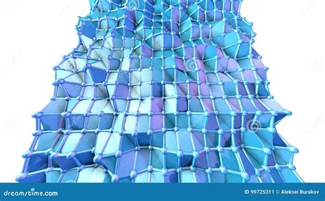 Abstract Simple Blue Violet Low Poly 3d Surface As Cyber Background