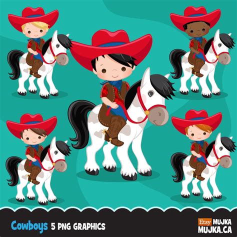 Cowboy Clipart Western Clipart Cowgirl Png Cowboy Png Wild Etsy Canada