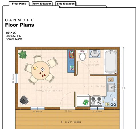Rockcliffe (41x12) 2 br w 20x12 add 488+240 sq ft. Kelana: 16x20 cabin floor plans