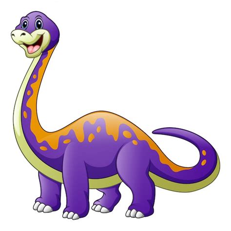 Premium Vector Cartoon A Purple Dinosaur With A Long Neck Diplodocus