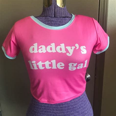 Tops Pink Daddys Little Gal Crop Top One Size Poshmark