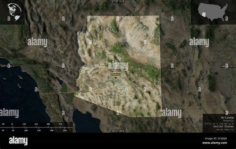 Arizona State Of United States Satellite Imagery Shape Presented