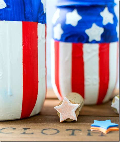 Stars And Stripes Mason Jars Mason Jar Crafts Love