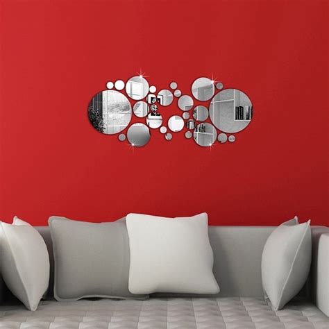 Mirror Decoration Round Circle 32 Pieces Wall Stickers New Designed