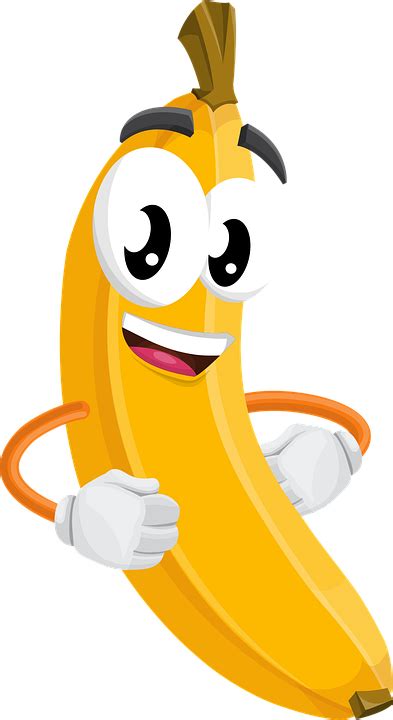 Dibujos Animados Banana Fruta Encantadora Png Dibujos