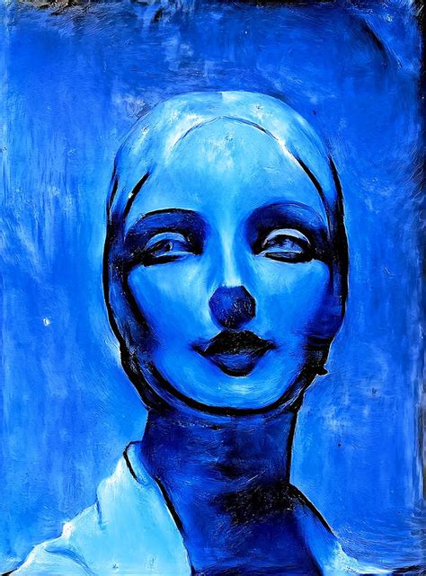 Blue Woman Painting By Brandon Tezzano Pixels