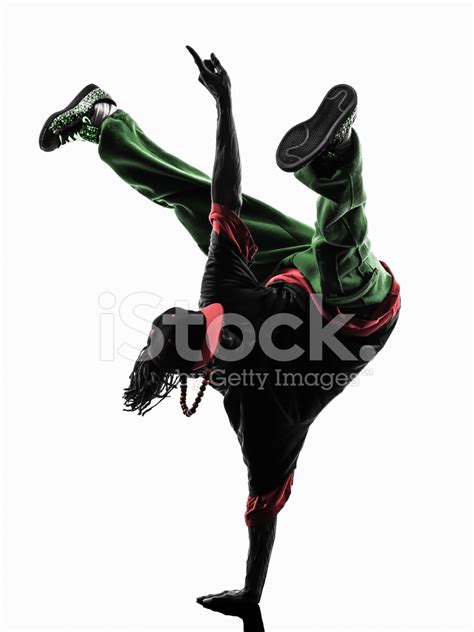 Hip Hop Acrobatic Break Dancer Breakdancing Young Man Handstand Stock