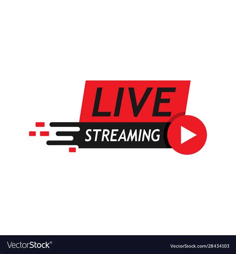 Live streaming logo icon design a stylist text Vector Image