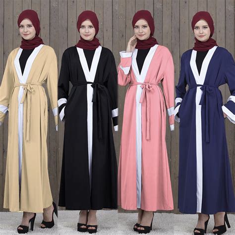 Buy Dubai Style Open Front Kaftan Abaya Muslim Cardigan Jilbab Robe