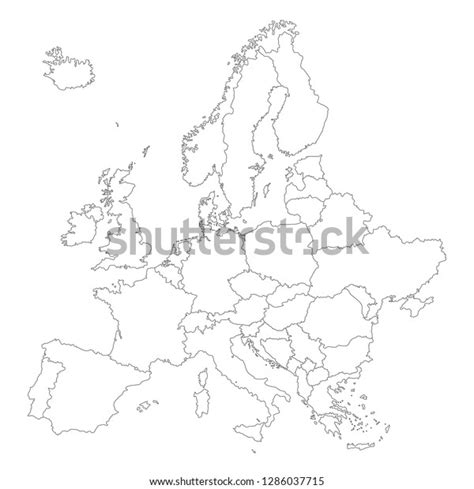 Europe Political Map Europe Stock Vector Royalty Free 1286037715