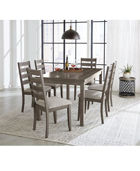 Macys Max Meadows 7 Pc Dining Set Table 6 Side Chairs And Reviews