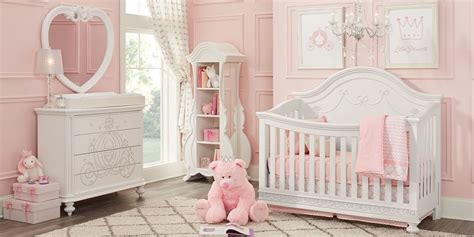 30 pretty princess bedroom design and decor ideas for your from disney princess bedroom set , image source: Disney Princess White 4 Pc Nursery in 2020 | Baby girl ...