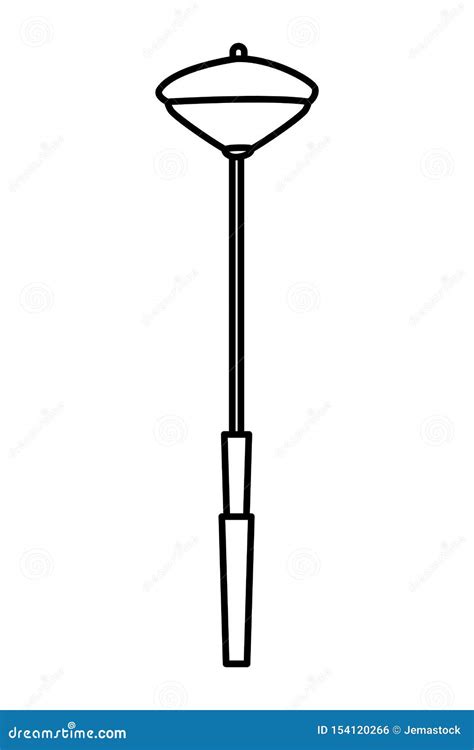 Streetlight Post Isolated Cartoon Symbol In Black And White Stock