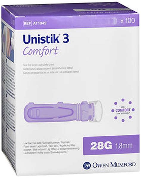 Unistik 3 Comfort Safety Lancets 100 Single Use Safety Lancets