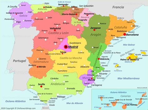Mapa De Espana Por Ciudades