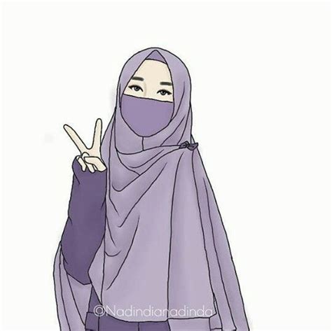 Menakjubkan 30 Gambar Kartun Muslimah Bercadar Berkacamata Gambar