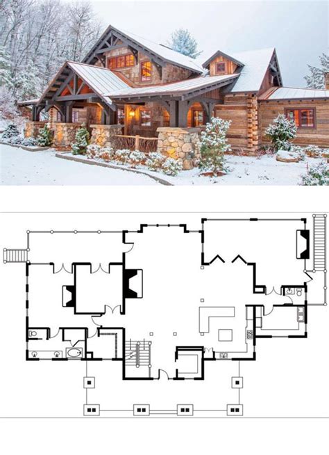 Floor Plan For The Perfect Getaway Log Home Cabin Cottage Floor Plan