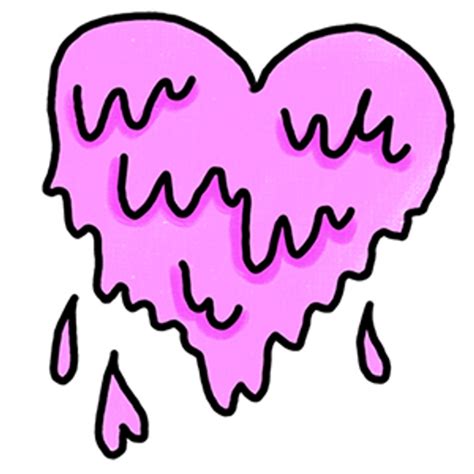 Pink Drip Heart In Love Sticker Sticker Mania
