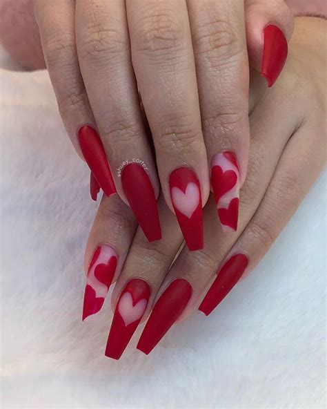 65 Happy Valentines Day Nails For Your Romantic Day Nail Designs Valentines Red Nail Art