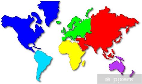 Fotomural Dibujos Animados Mapa Del Mundo • Pixers® Vivimos Para Cambiar