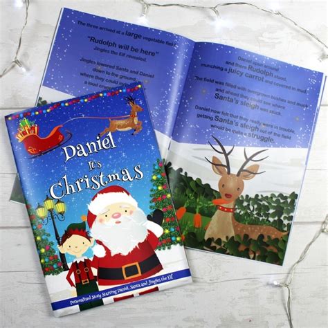 Personalised Boys Its Christmas Story Book Featuring Santa And His