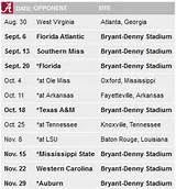 University Of Alabama Schedule Pictures