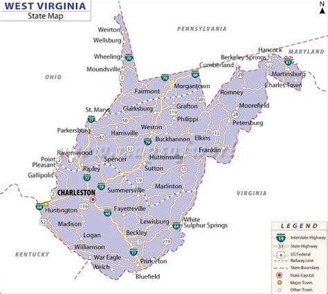 Map Of West Virginia State Map Of Usa United States Maps