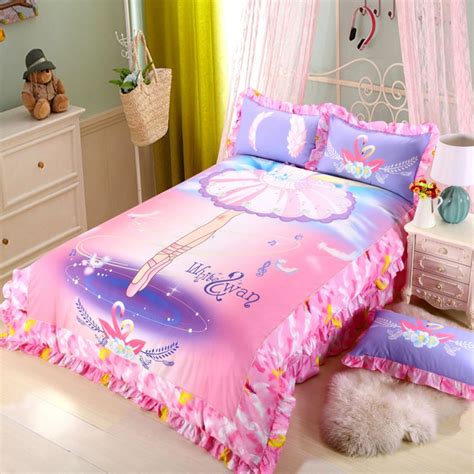 Good for kids, good for the planet. Kids Pink White Swan Princess Girls Comforter Set ...