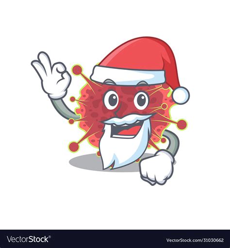 Coronaviridae Santa Cartoon Character With Cute Vector Image
