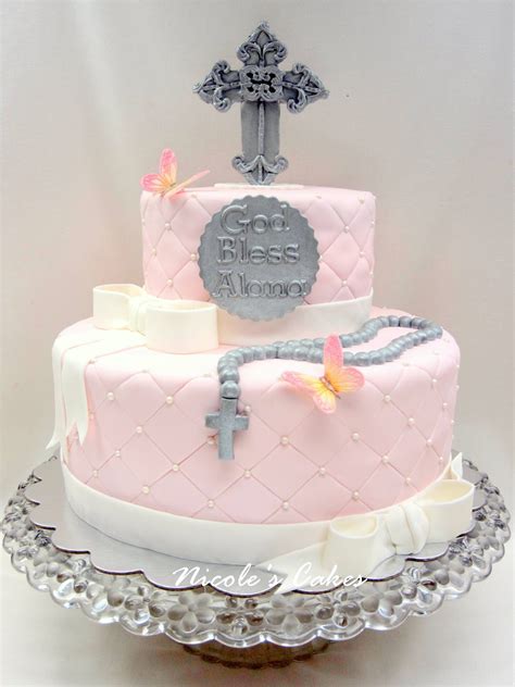 Confections Cakes And Creations Pink First Holy Communion Cake