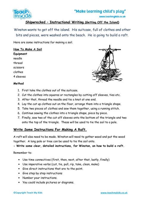 Shipwrecked - Writing Instructions (Getting off the Island ...