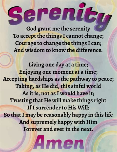 copy of the full serenity prayer postermywall