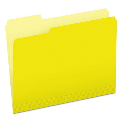 Pendaflex Colored File Folders 13 Cut Top Tab Letter Yellow Light