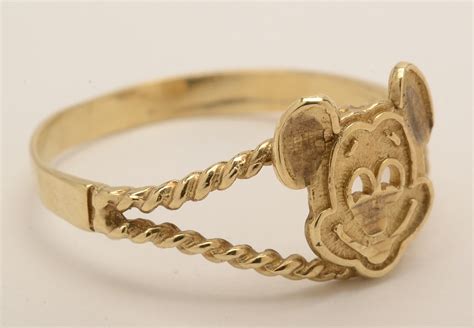 10k Yellow Gold Mickey Mouse Ring Ebth