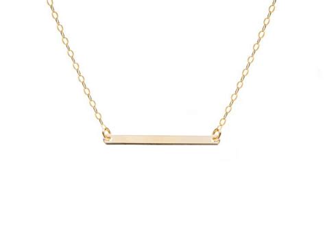 Gold Bar Necklace Layering Necklace Dainty Jewelry Bar Etsy